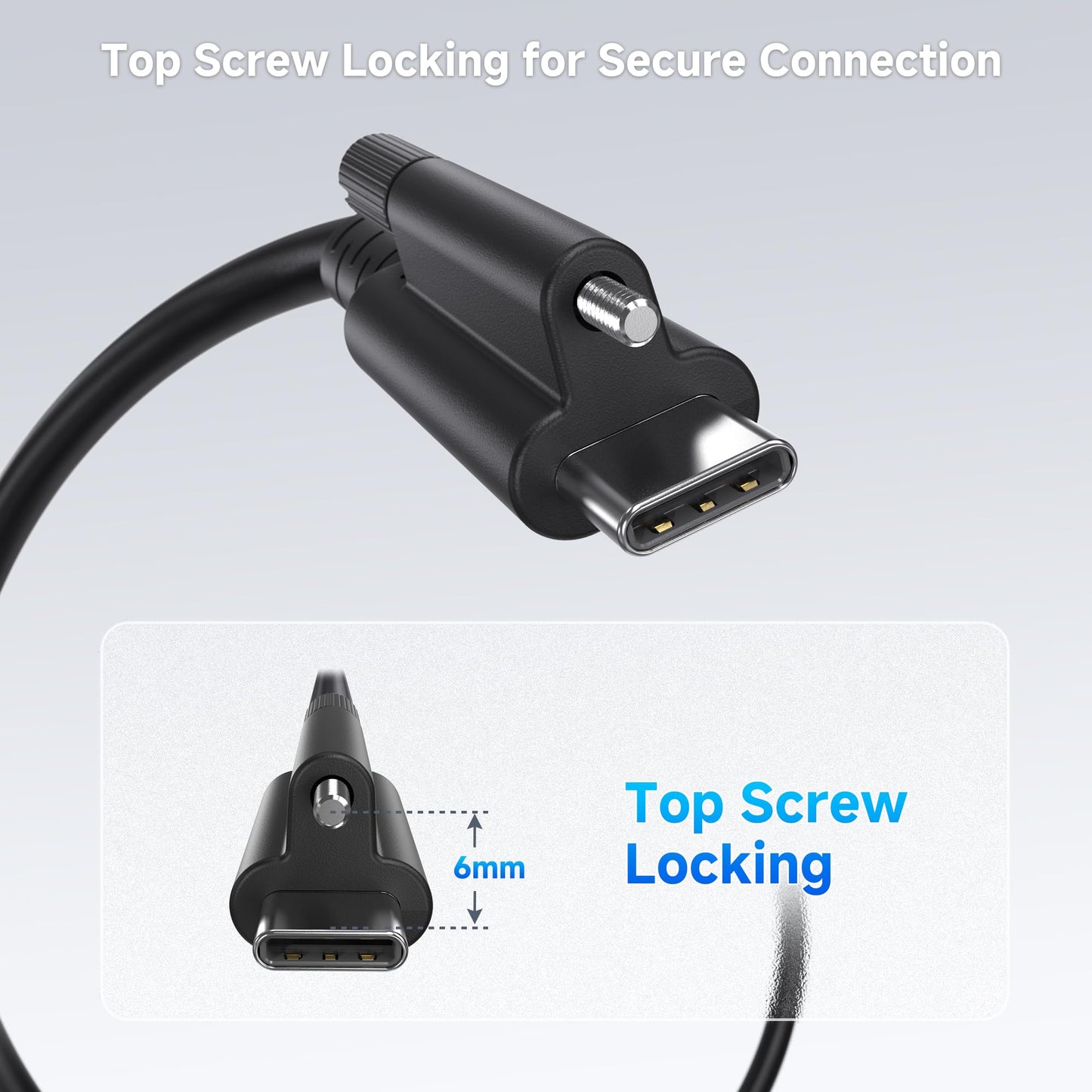 Cable Matters [USB-IF Certified] 20Gbps USB4 Cable with Top Screw Lock 6.6ft, Up to [8K@30Hz / 4K@120Hz Video, 240W Charging, 20Gbps Data Transfer]