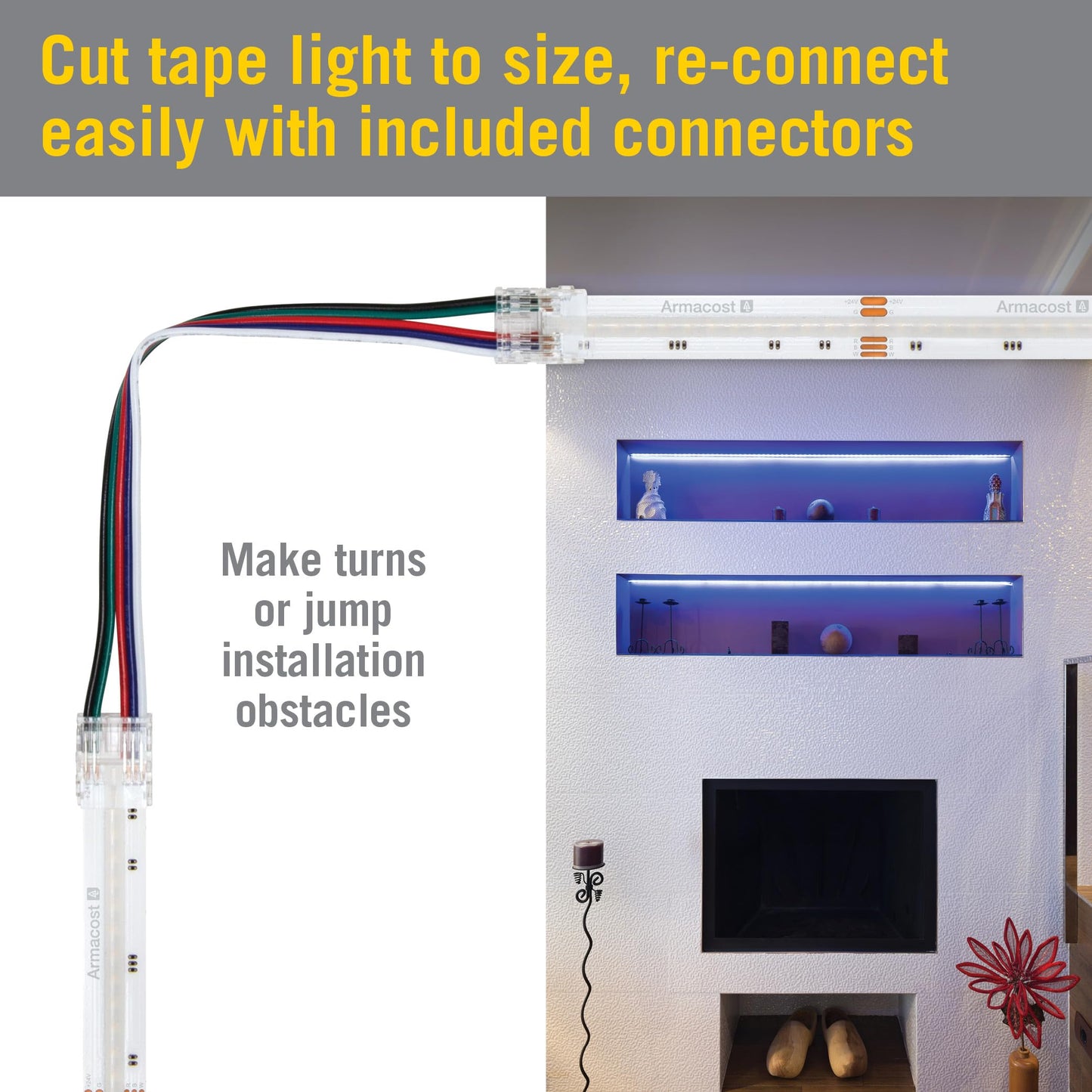 Armacost Lighting RibbonFlex Lux 24V RGB+W COB LED Strip Light Kit 623500N