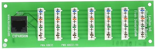 Leviton 1 x 6 Bridged Telephone Expansion Board (4 Lines to 6 Locations), 47609-F6, Ivory