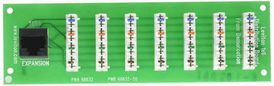 Leviton 1 x 6 Bridged Telephone Expansion Board (4 Lines to 6 Locations), 47609-F6, Ivory