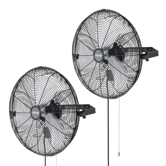 VEVOR Wall Mount Fan, 18 in Wall Mounted Hanging Fan, 3-Speed, Long Airflow Distance, Adjustable Rotation Angle, Mechanical Control, Powerful