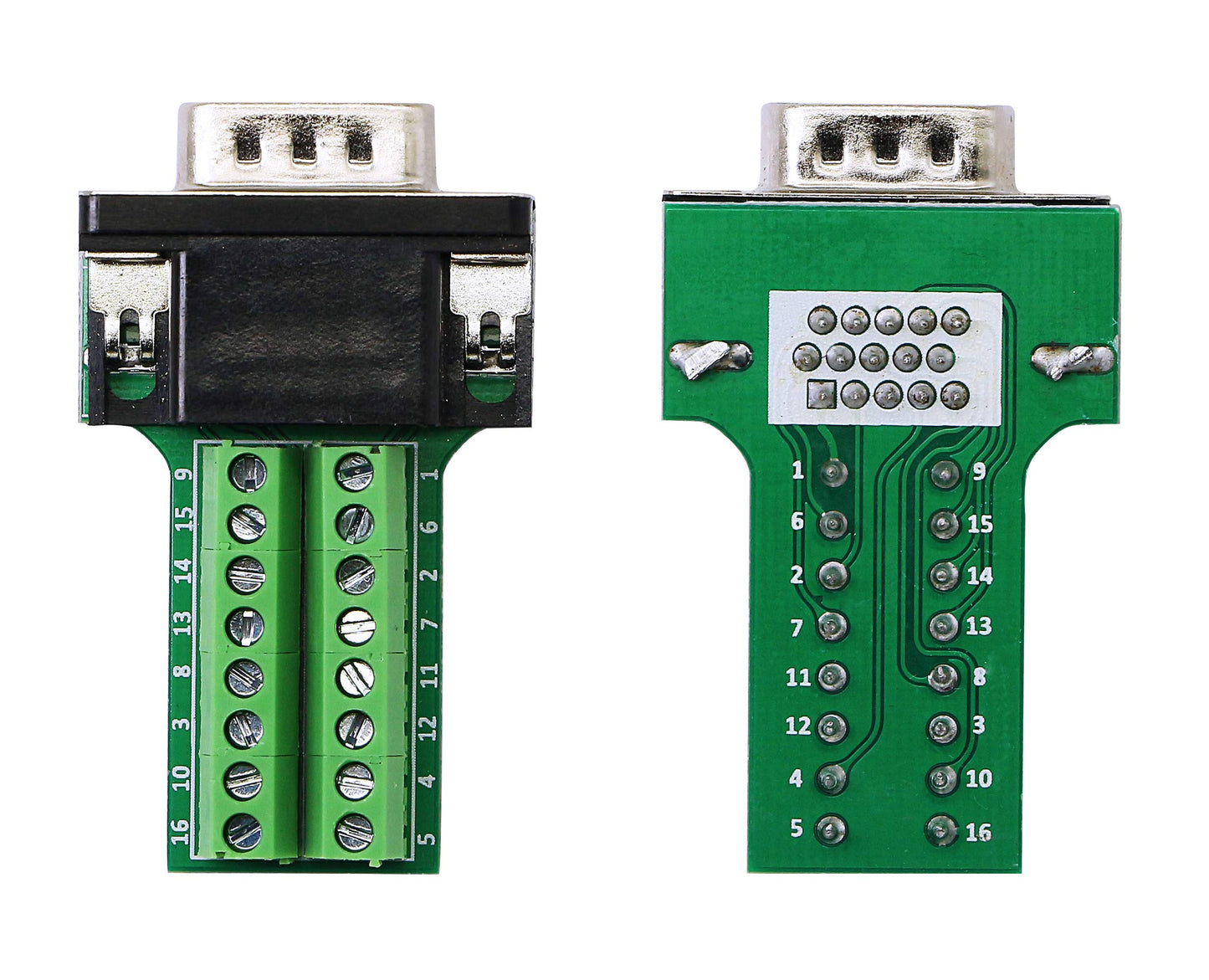 SinLoon VGA DB15 Solderless Connector 3+9 D-SUB 15 Pin VGA 3 Row Breakout Board Adaptor with Case+Screwdriver(2-Pack Male)