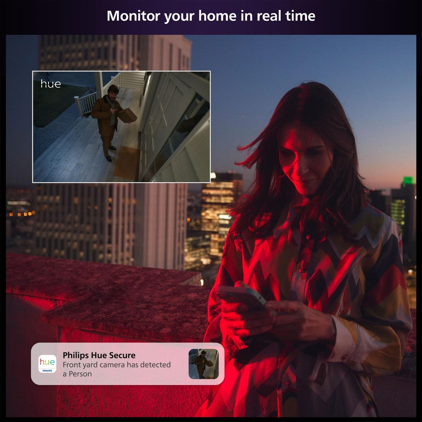 Philips Hue Secure Desktop Camera, 1080P Video Resolution, Notifications, Two-Way Audio, Seamless Integration, Compact Desktop Stand, Black, Free