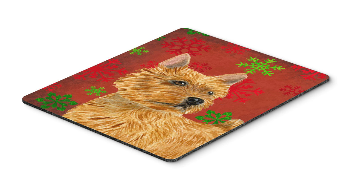 Caroline's Treasures SS4706MP Norwich Terrier Red and Green Snowflakes Holiday Christmas Mouse Pad, Hot Pad or Trivet for Home Office Gaming Working