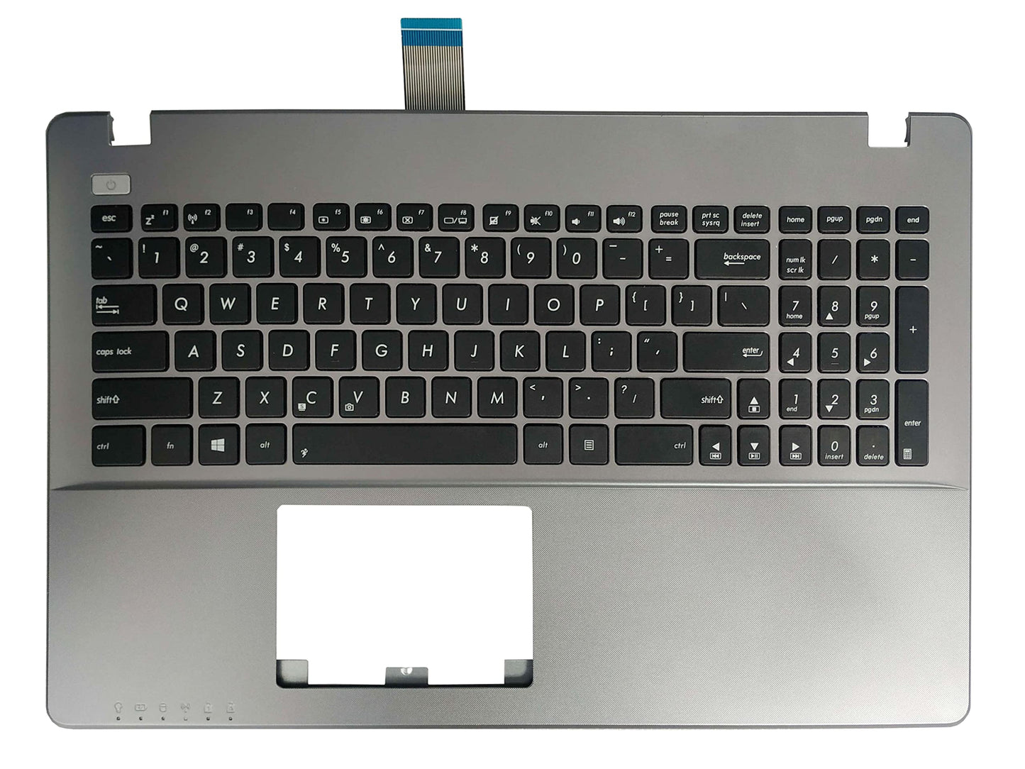 Laptop Keyboard Compatible for Asus X550 Y581 F550 A550 R510 R513 R505 K550 X552 F552 13N0-PPA0301 13NB03VBAP0301 US Layout with Plamrest Upper Cover