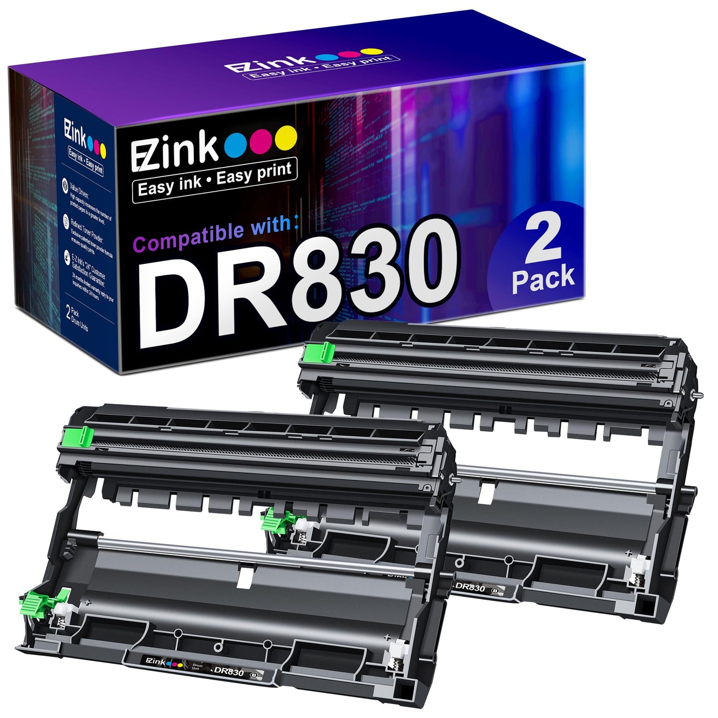 E-Z Ink Compatible Drum Unit Replacement for Brother DR830 DR-830 TN830 TN-830 Drum Unit to use with HL-L2460DW DCP-L2640DW HL-L2480DW HL-L2400D