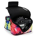 USA Gear Camera Sleeve (Medium) for Compact SLRs Compatible with Canon EOS R100 Nikon Z30 Sony ZV-E10, and more - Padded Neoprene DSLR Case