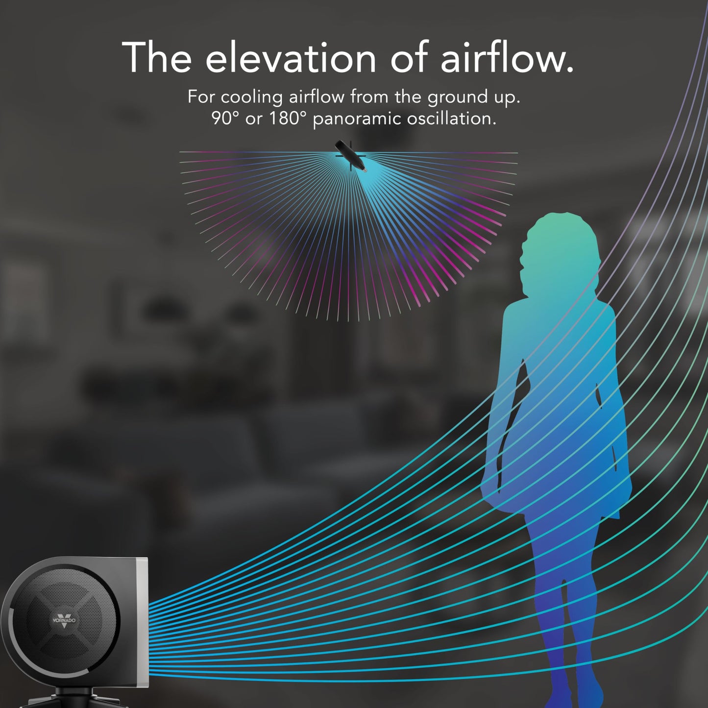 Vornado STRATA Compact Oscillating High Velocity Floor Fan with Remote Control, 5 Speeds, 18.4 in Tall, Powerful Air Circulator for Home, Electric