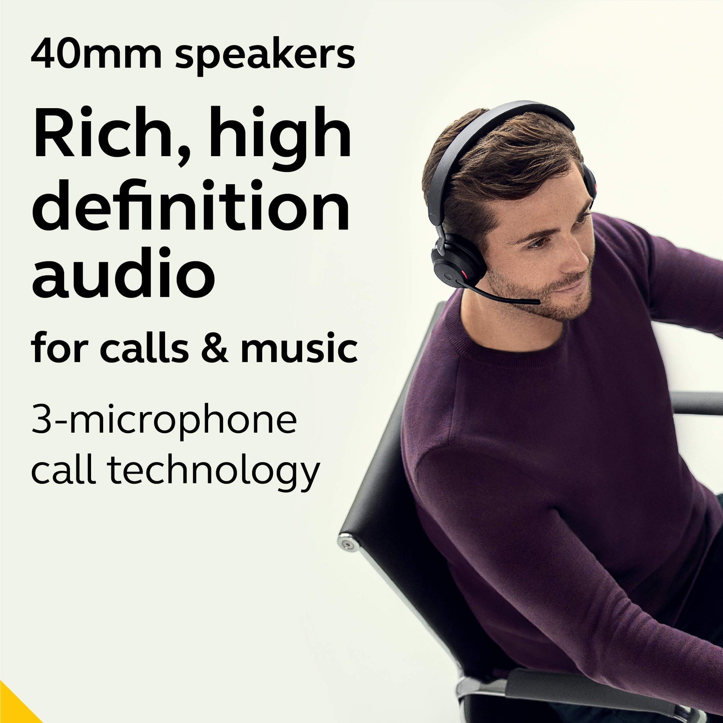 Jabra Evolve2 65 - USB-A MS Teams Stereo with Charging Stand - Black Wireless Headset/Music Headphones