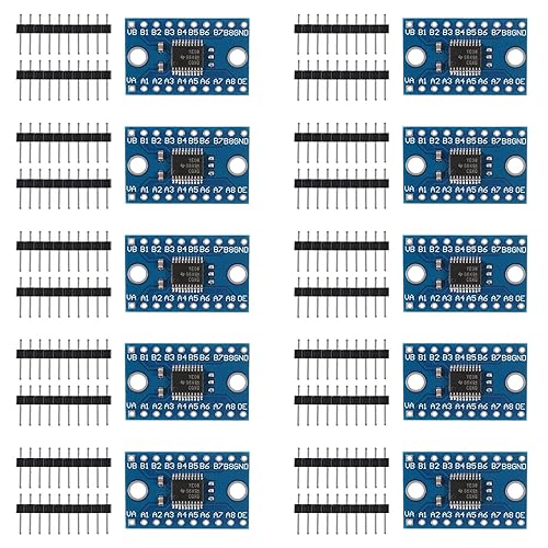 Dorhea 10PCS TXS0108E 8 Channel Level Conversion Module High Speed Full Duplex 8 Way Bi-Directional Converter 8-Bit Logic Level Module Shifter 3.3V…