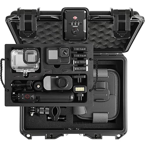 STARTRC VCR Case Organizer for GoPro Hero 13, Lockable TSA Dual Layer Waterproof Hard Carrying Case for GoPro Hero 12/11/10/9/8/Media