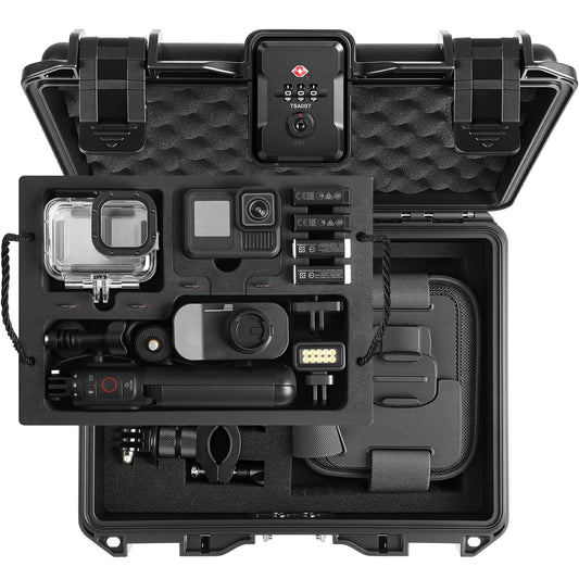 STARTRC VCR Case Organizer for GoPro Hero 13, Lockable TSA Dual Layer Waterproof Hard Carrying Case for GoPro Hero 12/11/10/9/8/Media