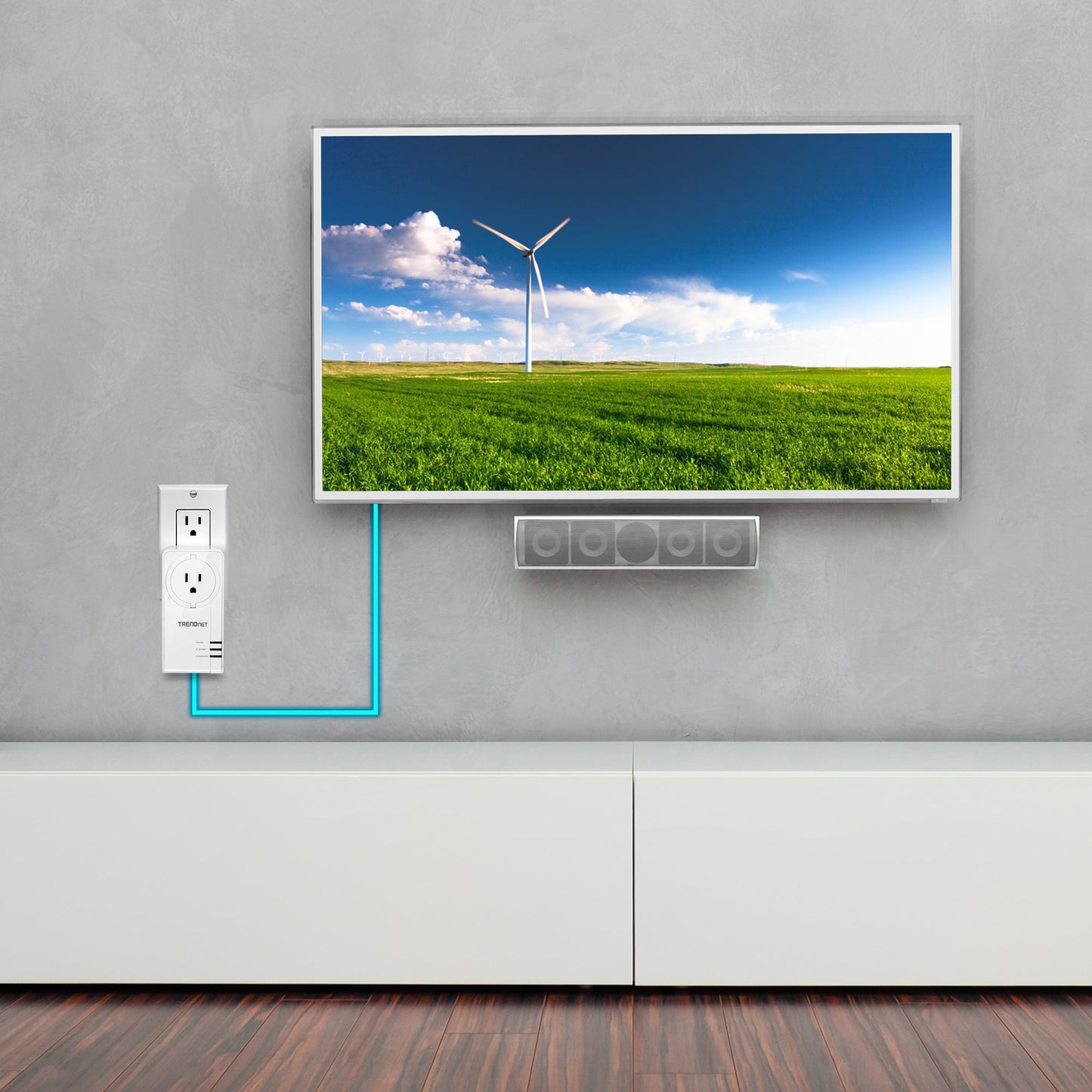 TRENDnet Powerline 1300 AV2 Adapter with Built-in Outlet,TPL-423E