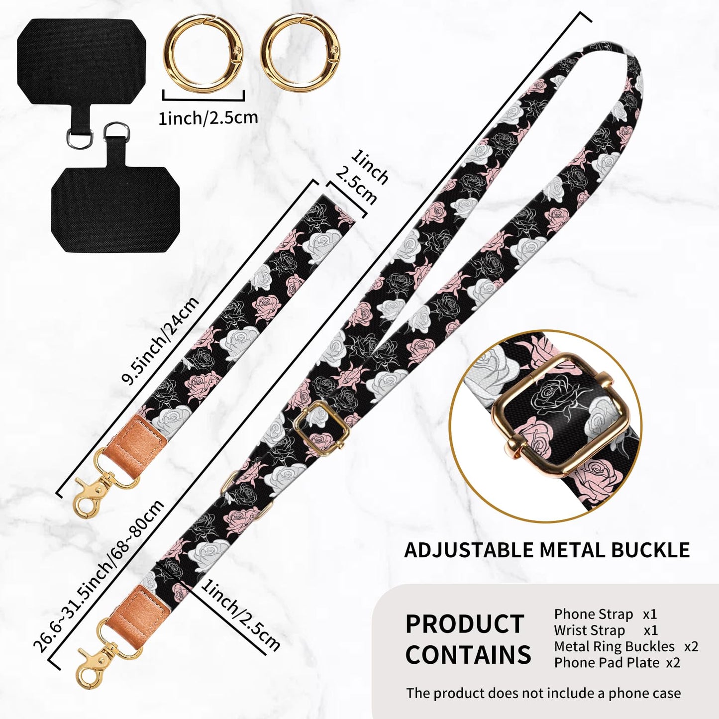 DARUIXZ Phone Lanyard Crossbody Wrist Strap, Universal Adjustable Neck Strap for Phone Case Keys ID Badges, Phone Accessories Travel Essential