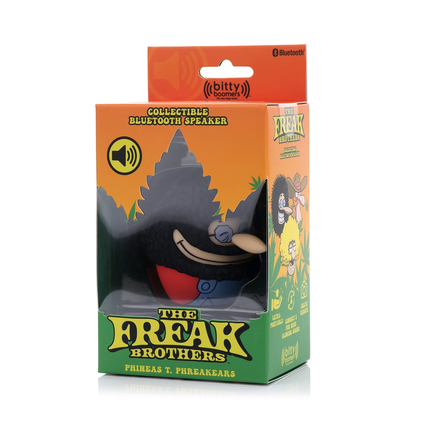Bitty Boomers The Freak Brothers: Phineas T. Phreakears - Mini Bluetooth Speaker, Multicolored