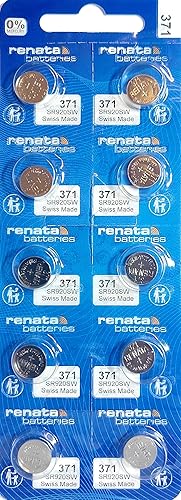 Renata 371 SR920SW Watch Cell Battery Swiss Made 1.55V - Pack of 10