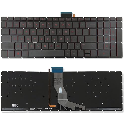 New US Red Font Backlit English Laptop Keyboard Replacement for HP Star Wars Special Edition 15-AN044NR 15-AN050CA 15-AN050NR 15-AN051DX 15-AN058CA
