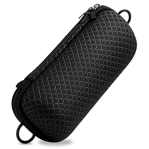 Ekoomar Flip 7 Portable Speaker Travel Case - Compatible with JBL Flip 7 - Protective Hard Shell Case with Shoulder Strap | Carabiner & Hand Strap