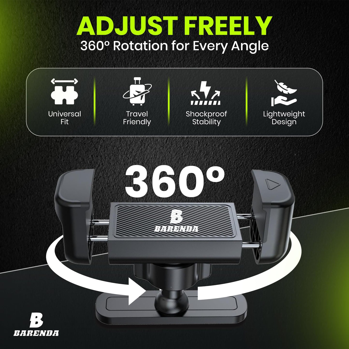 BARENDA Magnetic Phone Holder for Gym with N52 Magnet and Secure Clip, Strong Magnetic Phone Mount for All Phones, Attaches to Metal Surfaces