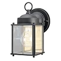Westinghouse 6697200 One-Light Exterior Wall Lantern, Textured Black Finish on Steel with Clear Glass Panels