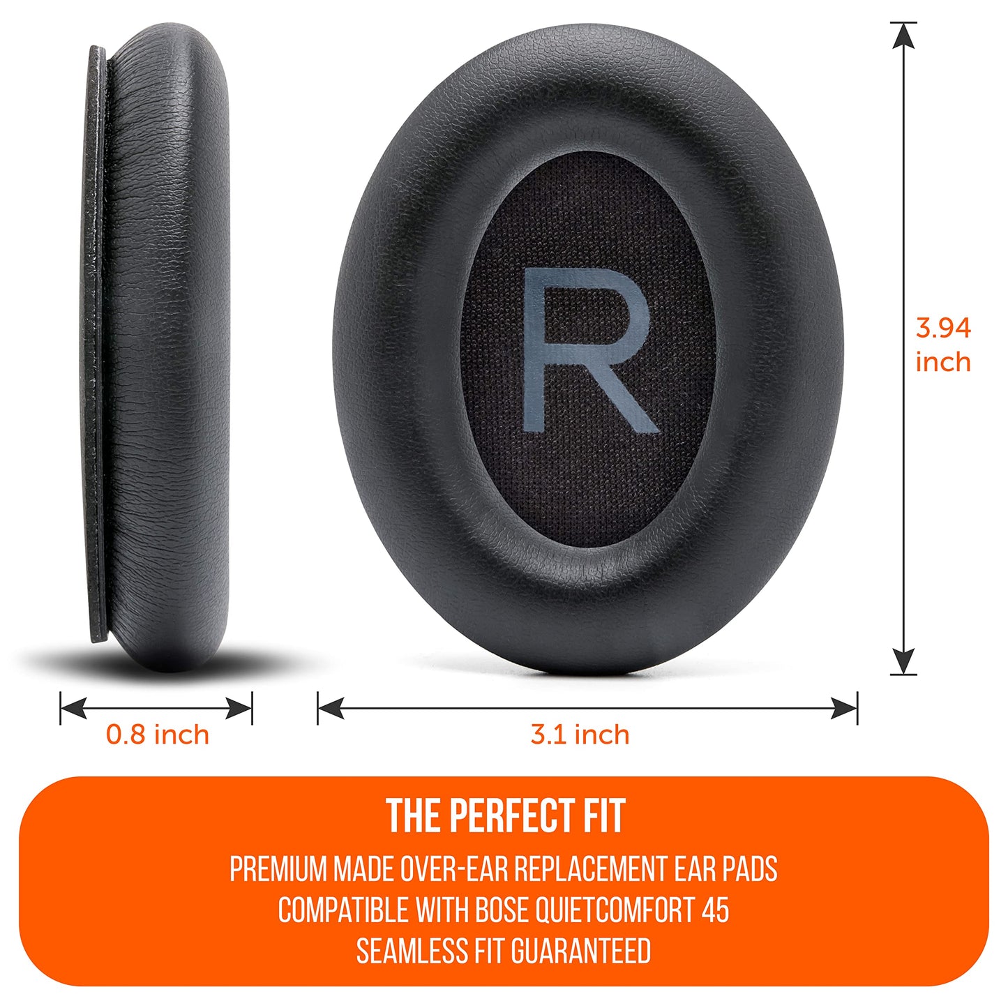 WC PadZ QC45 - Earpads for Bose QuietComfort 45 / QuietComfort Se/QuietComfort Wireless, Made by Wicked Cushions | Extra Thick Cushion | Premium