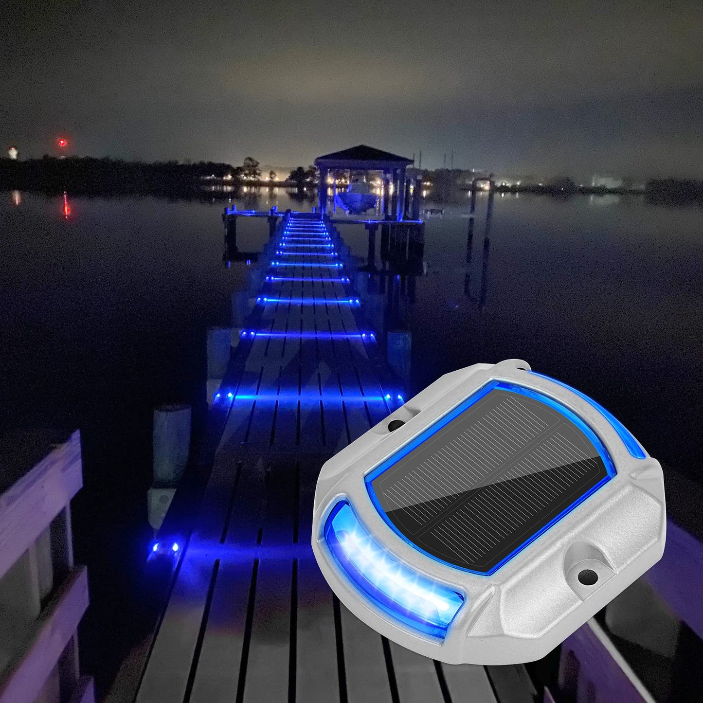 VOLISUN Solar Driveway Lights Dock Deck Lights 12 Pack,2 Colors in 1, LED Solar Powered Waterproof Outdoor Warning Step Light for Driveway Sidewalk
