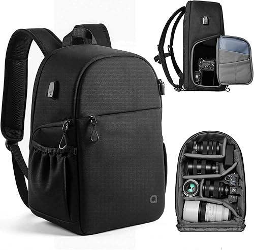 llano 20L Camera Backpack for DSLR/SLR/Mirrorless - Water-Resistant Photography Bag with Laptop Slot & Tripod Holder, Compact Case