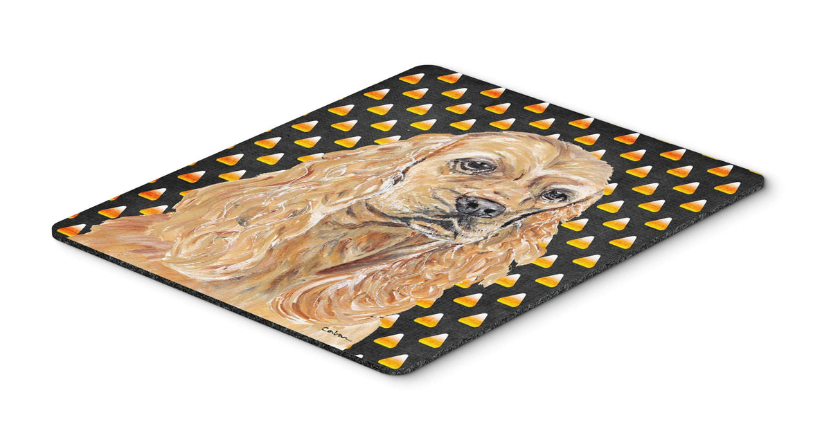Caroline's Treasures SC9528MP Buff Cocker Spaniel Candy Corn Halloween Mouse Pad, Hot Pad or Trivet for Home Office Gaming Working Computers Laptop
