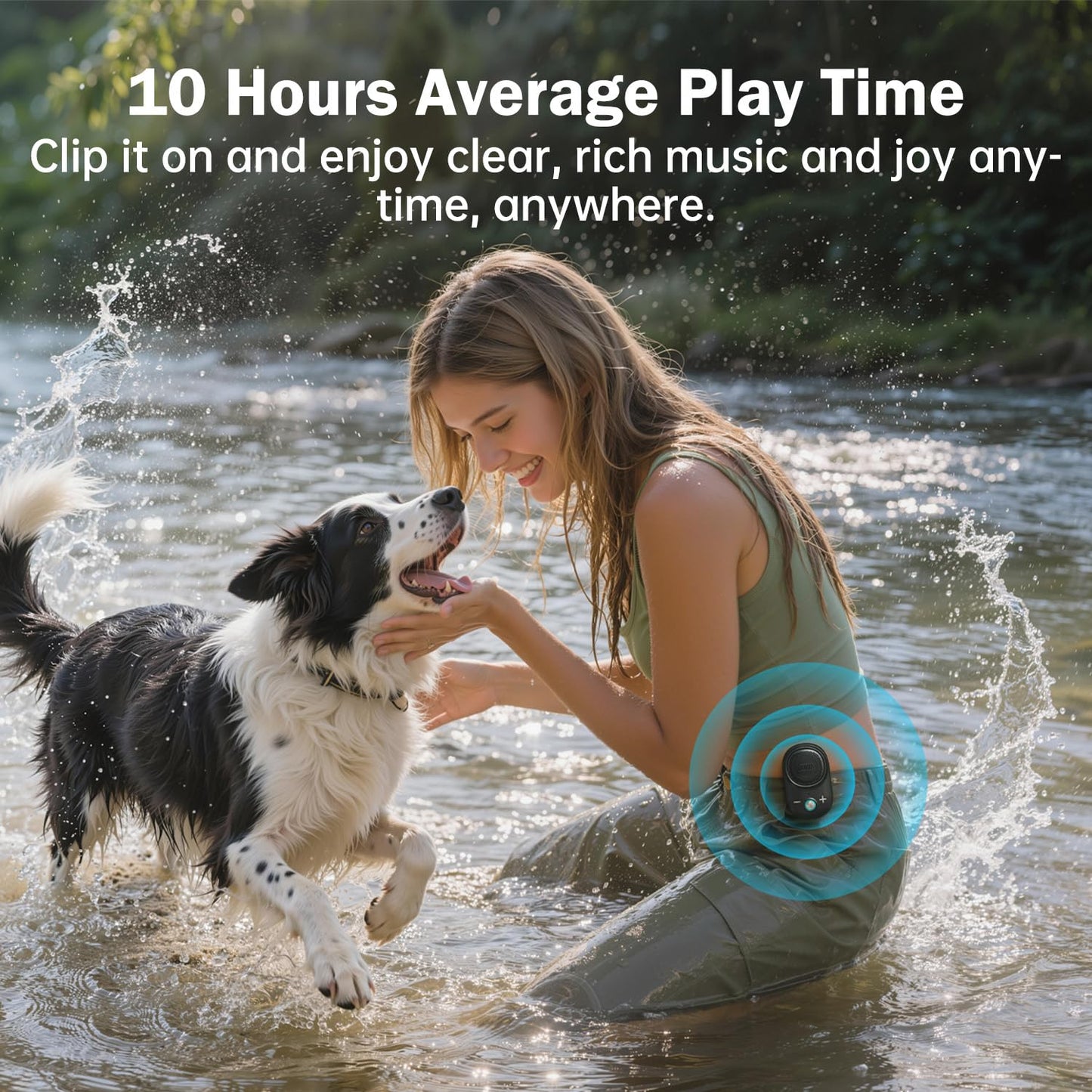 Divoom Itour-S Wearable Bluetooth Speaker, IP67 Waterproof Dustproof, Portable Small Clip-On Bluetooth Speaker, 10H Playtime, for Kitchen, Work
