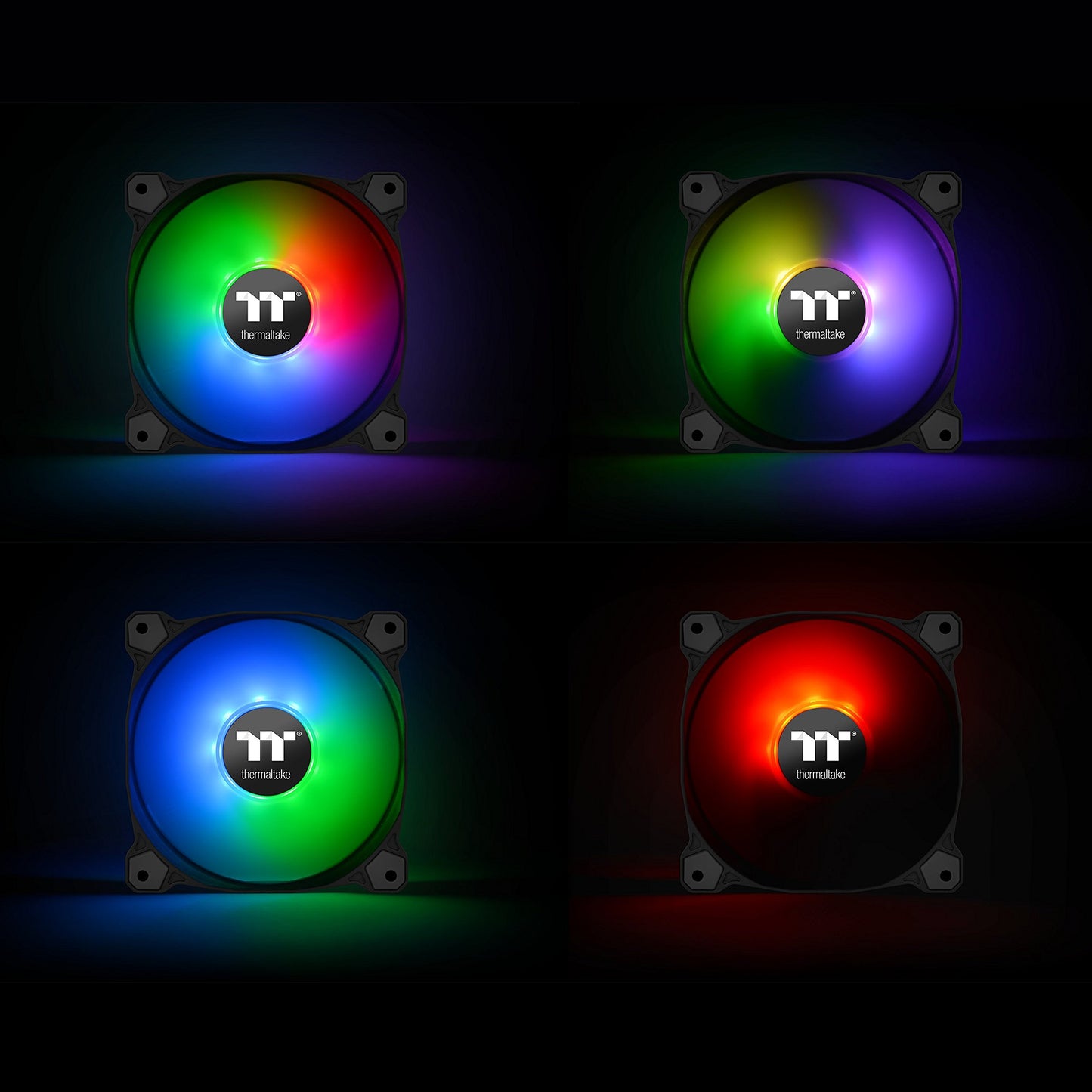Thermaltake Pure Plus 12 RGB TT Premium Edition 120mm Software Enabled Circular 9 Controllable LEDs RGB PWM Case Radiator Fan 3Pack, TT RGB PLUS