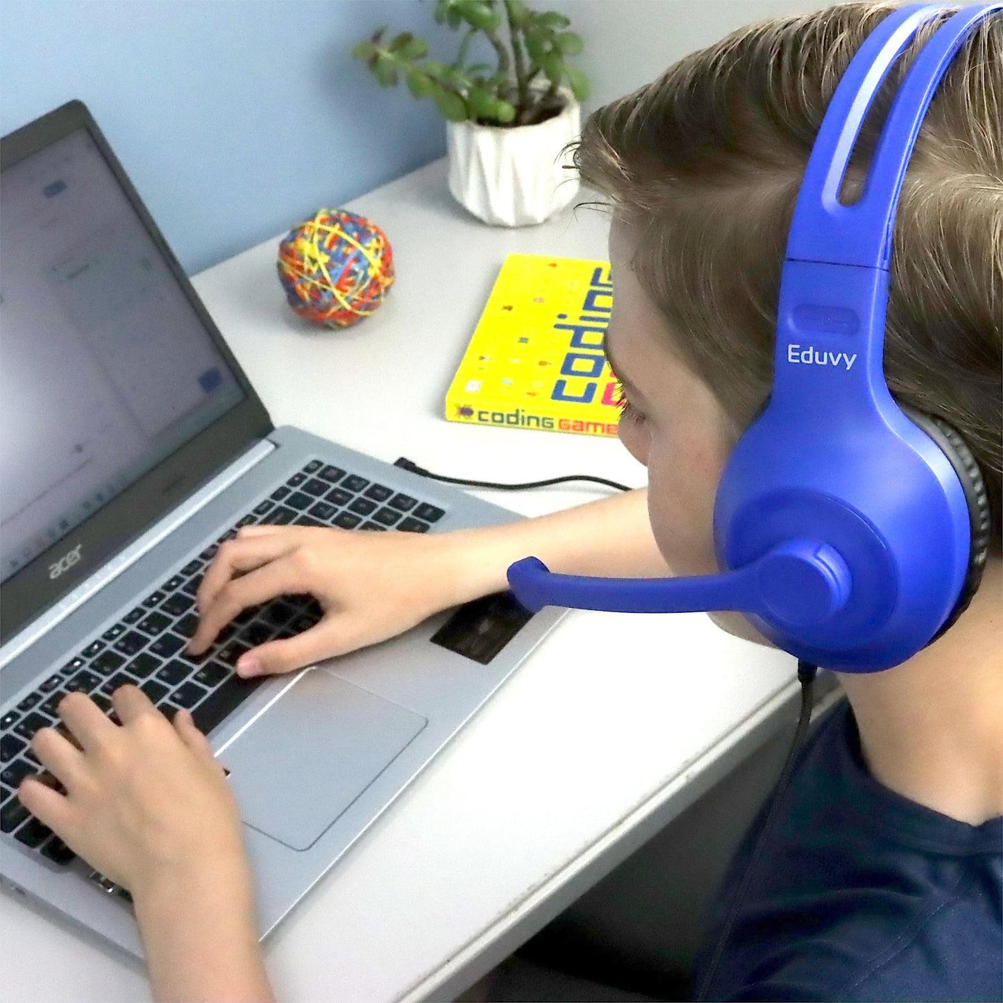 Eduvy Bulk Headphones for Classroom with Microphone, Heavy-Duty School Pack Wired Headphones for Students with Rotating Boom Mic. Teacher Must Haves…