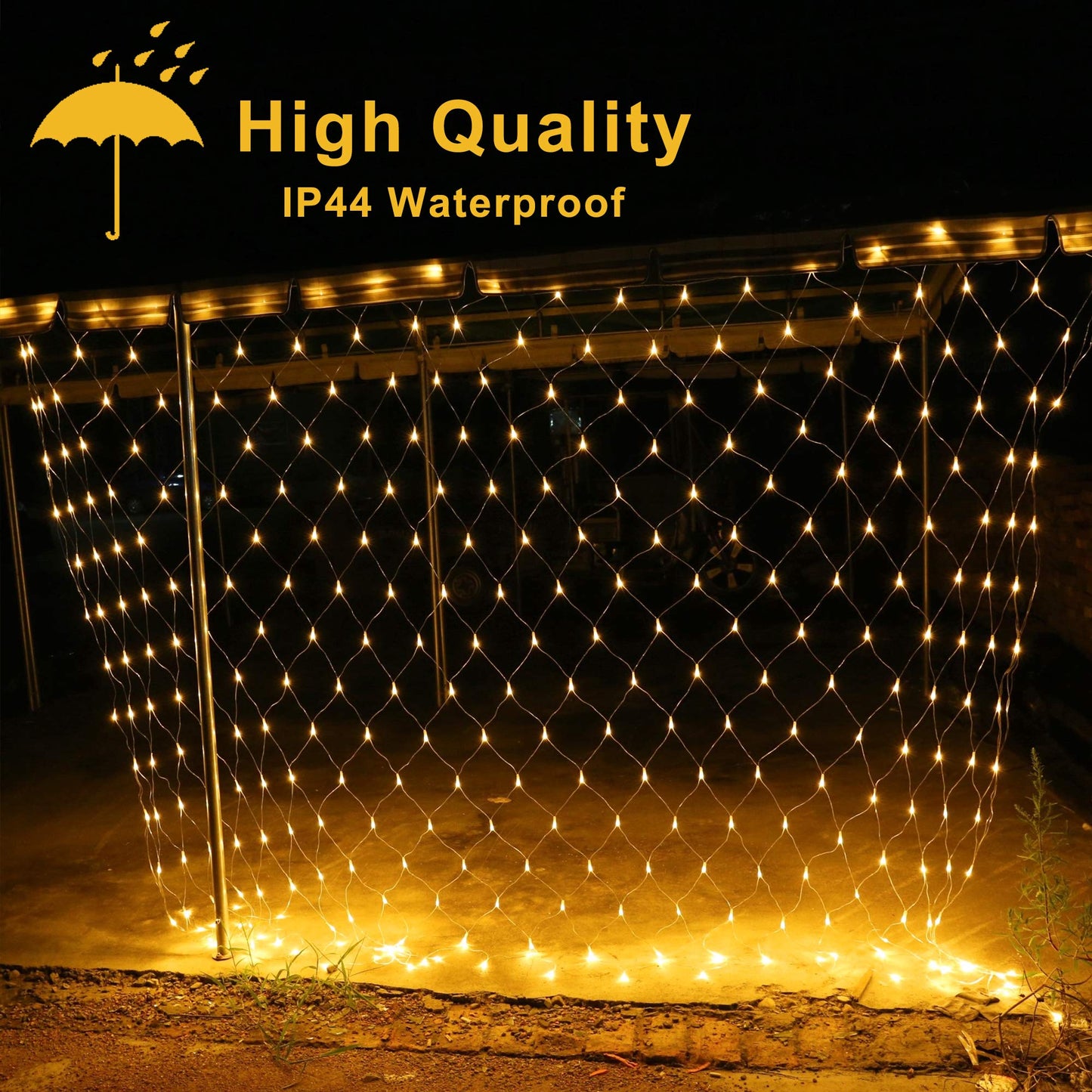 oopswow Christmas Net Lights Outdoor,9.8ft x 6.6ft Mesh Light Waterproof Tree Light,200Led Net String Lights Plug in with 8Modes Connectable