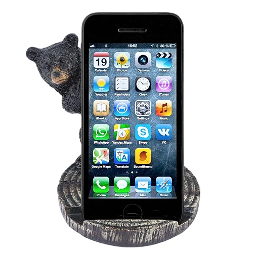 Needzo Black Bear Phone Holder for Desk, Cellphone Stand, Fits All Smartphones, 5 Inches