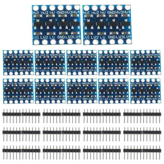 HUAREW IIC I2C Logic Level Converter Bi-Directional Module with 4 Way Channels 5V to 3V Shifter Compatible with Arduino(12 pcs)