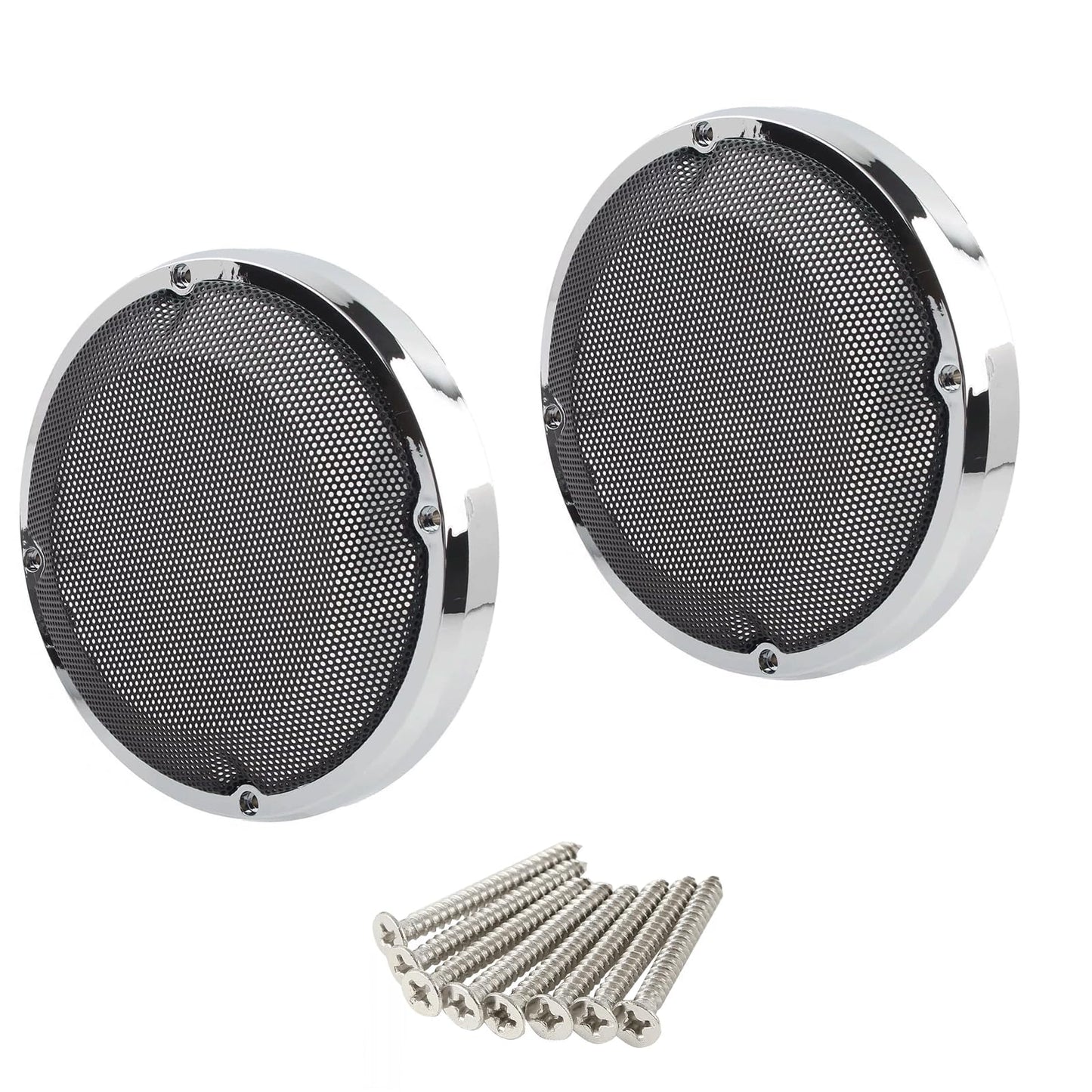 KZMPMT 1 Pair 6.5" Saddlebag Lid Lower Leg Vented Fairing Speaker Grill Cover Compatible with 2014-2023 Harley Touring Road King Road Glide Electra