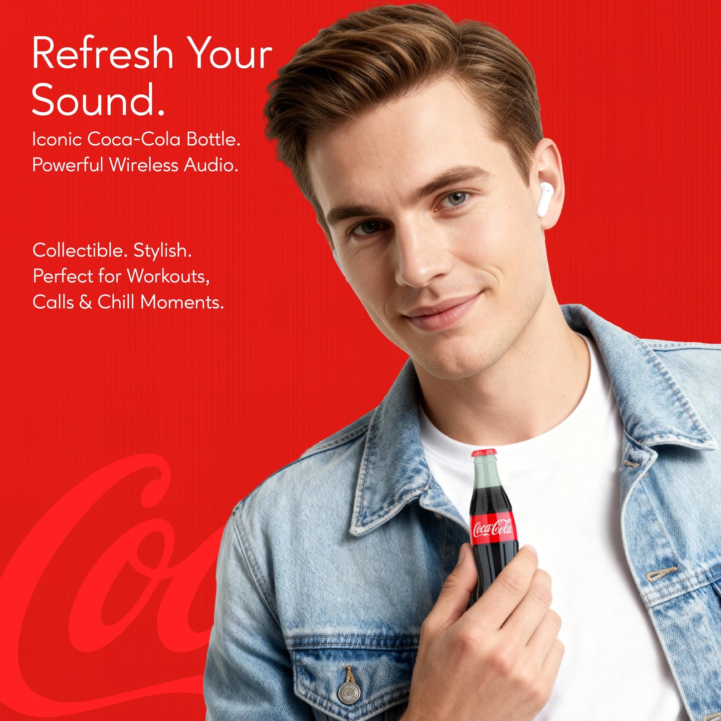 Coca-Cola Bottle Shaped Wireless Earbuds - Bluetooth 5.0 Headphones with Built-in Mic, Voice Assistant Compatibility, 9H Playtime, HD Stereo Sound