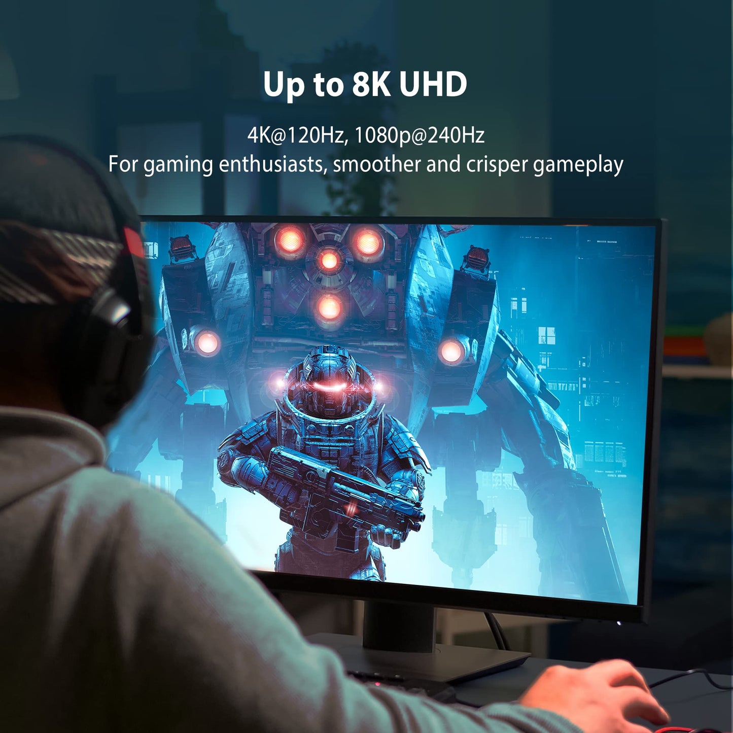j5create VESA Certified 8K DisplayPort Cable, Supports DP 1.4, 4K@120Hz, 8K@60Hz, HDR for Gaming Monitor, TV, PC, Laptop - 6.6ft (JDC43)