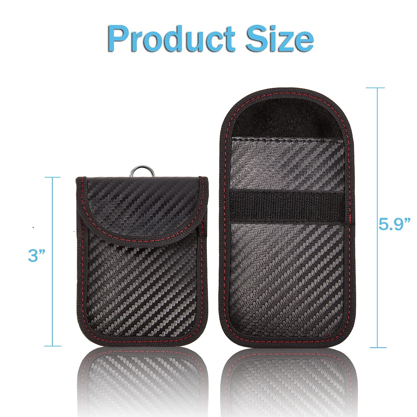 CPWUFIYD Faraday Key Fob Protector - 2 Pack Mini Anti-theft Pouch Key Fob RFID Signal Blocking Faraday Bag for Key Fob