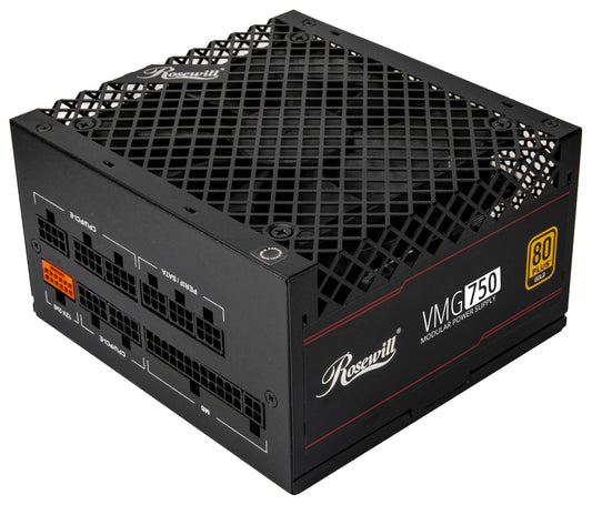 Rosewill VMG 750W 80+ Gold, ATX 3.0 & 3.1 Compatible, Full Modular Low-Noise Power Supply, PCIe 5.1 12V-2x6 Connector, 100% Japanese Electrolytic