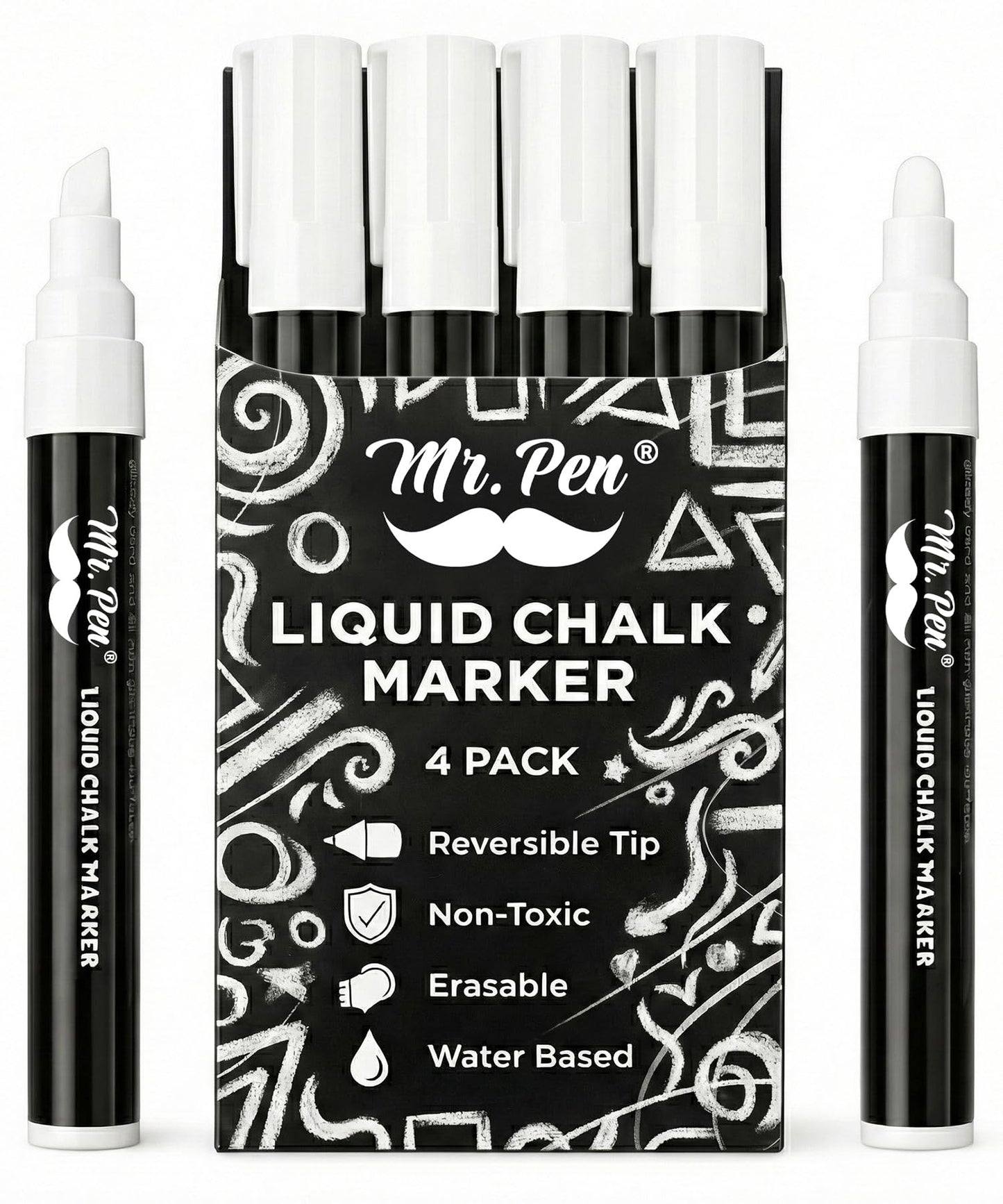 Mr. Pen- Liquid Chalk Marker Pen, 4 Pack, 8x Labels