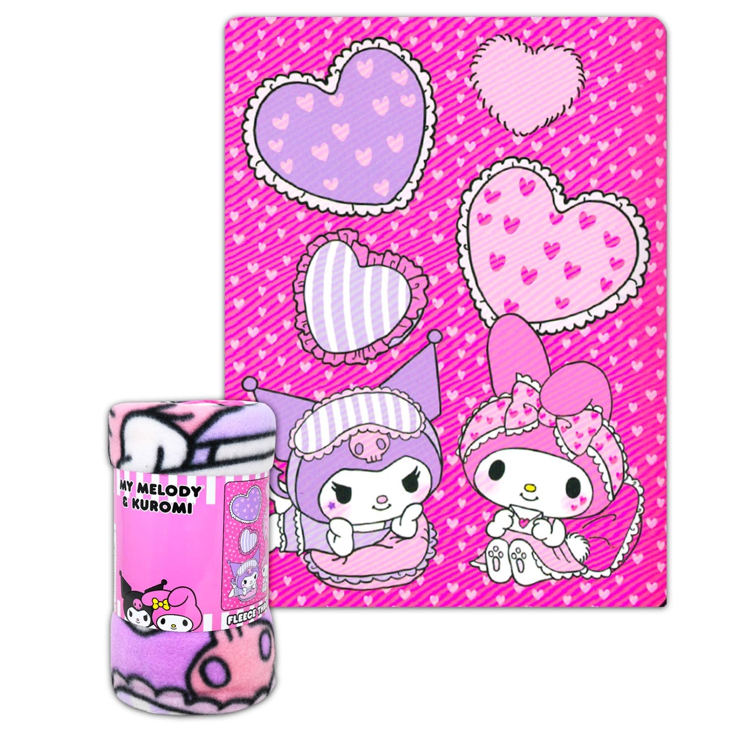 Hello Kitty Fleece Blanket Sleepover Set for Girls - Bundle with 45x60 Inch My Melody Throw Blanket, Hello Kitty and Friends Bag, Stickers and More |…
