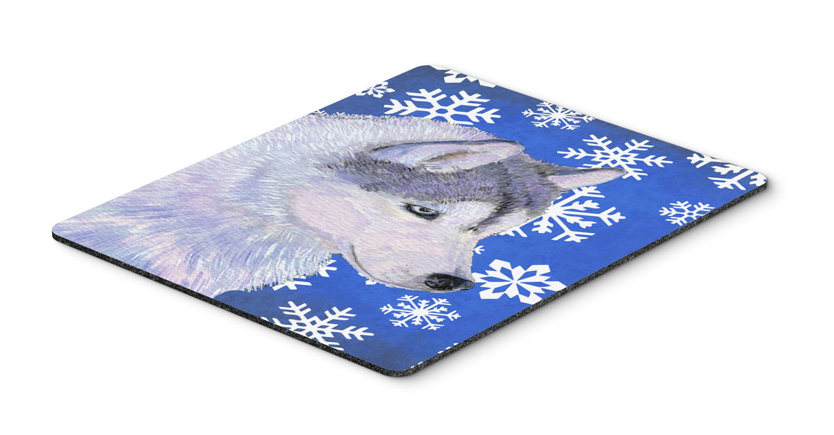 Caroline's Treasures SS4602MP "Siberian Husky Winter Snowflakes Holiday Mouse Pad, Hot Pad or Trivet" for Home Office Gaming Working Computers Laptop