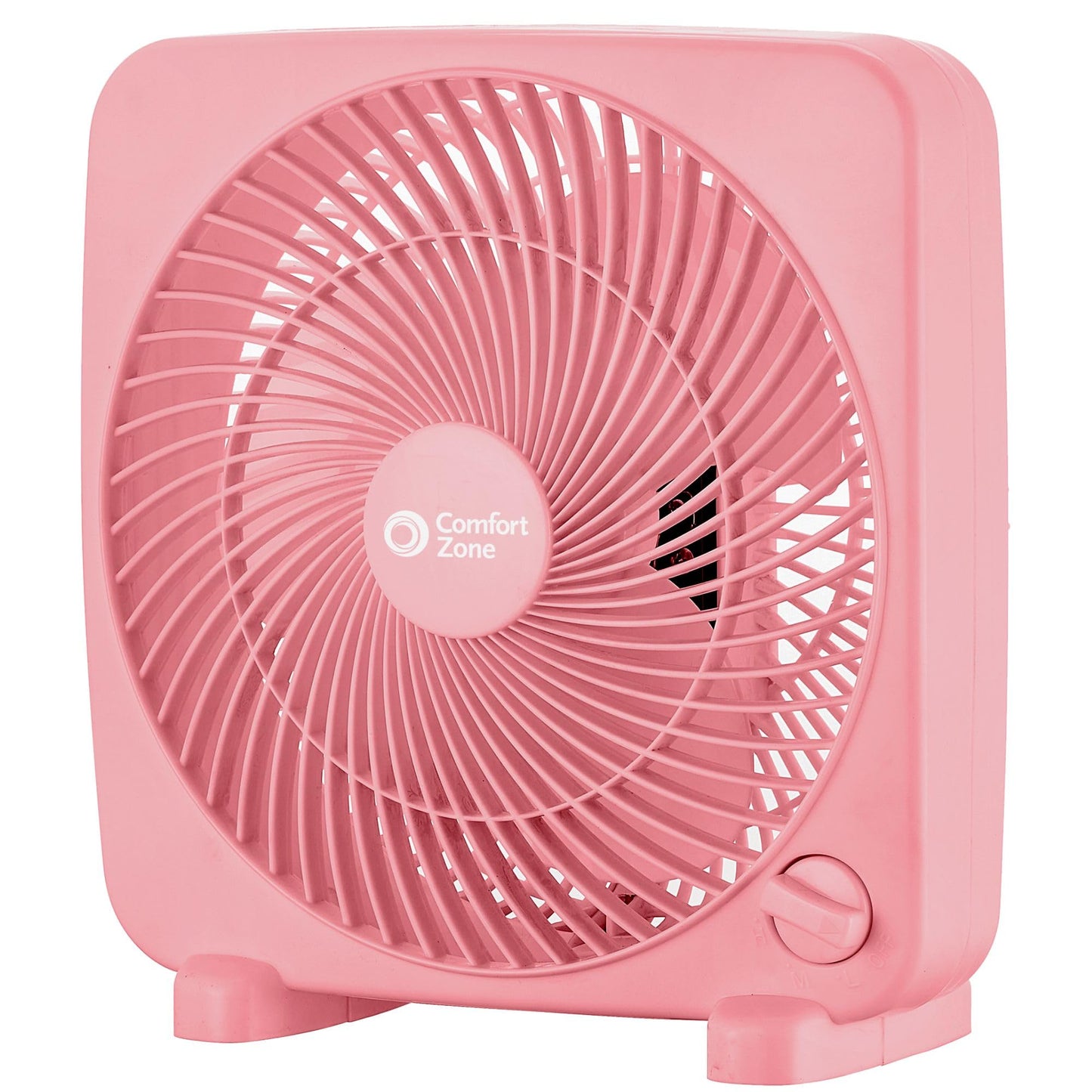 Comfort Zone 9-inch Portable Box Fan, Pink