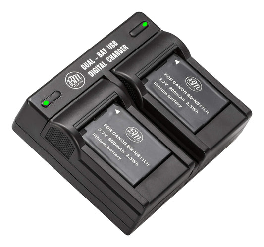 BM 2 NB-11LH Batteries and Dual Battery Charger for Canon Elph 135, Elph 140, Elph 150, Elph 160, Elph 170, Elph 180, Elph 190, Elph 320 HS, Elph 340