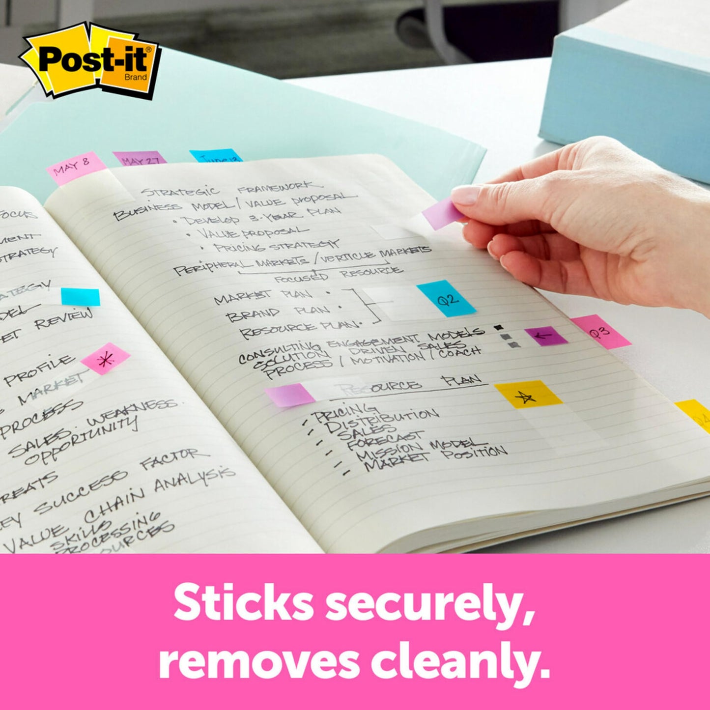 Post-it Message Flags, Sign Here, .47 x 1.7 in, Assorted Colors, 4 Pack