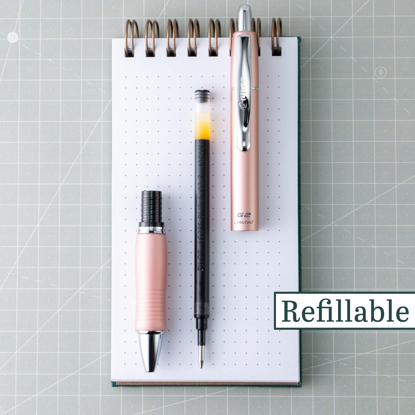 Pilot G2 Limited Refillable & Retractable Gel Pen, Fine Point, Rose Gold Barrel, 0.7 mm, Black Ink, Single Pen