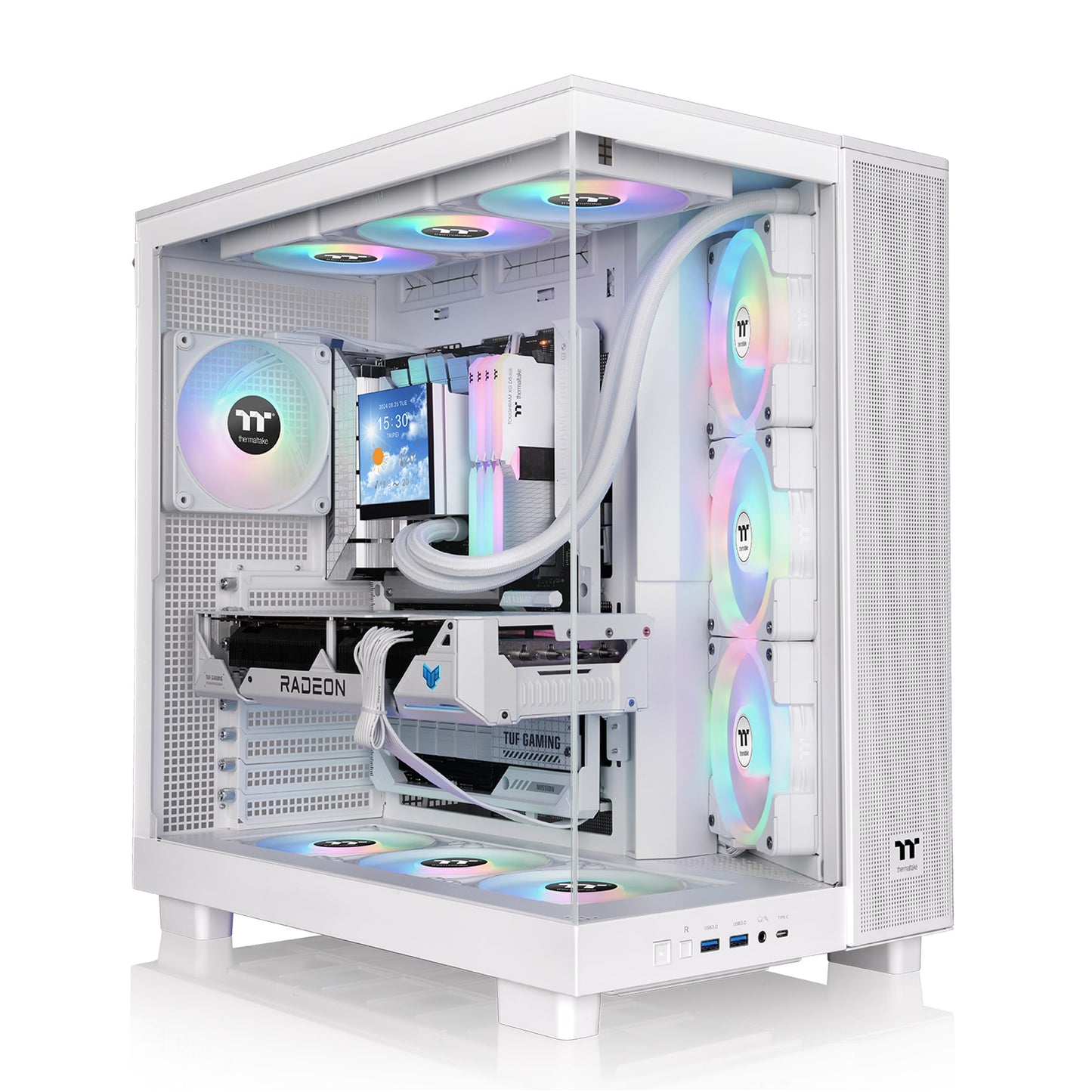 Thermaltake View 380 XL TG ARGB; 4x120mm ARGB Lite Fans Included; 360mm Radiator Support; 420mm GPU Clearance; Hidden Connector Support; Dual Chamber;