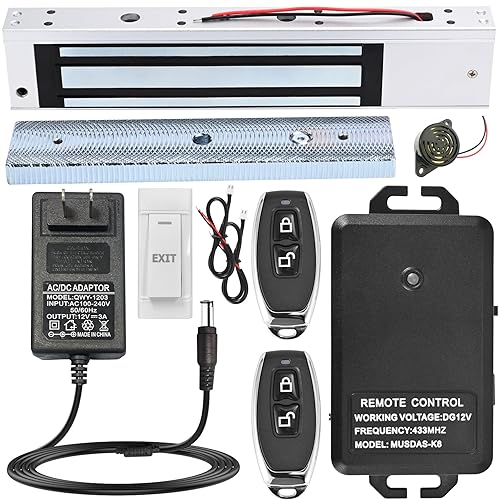 Access Control System with Remote Control - 600lbs Magnetic Door Lock Kit, 12V Fail Safe NC Mode, Secure & Easy DIY Installation for Smart Home Entry