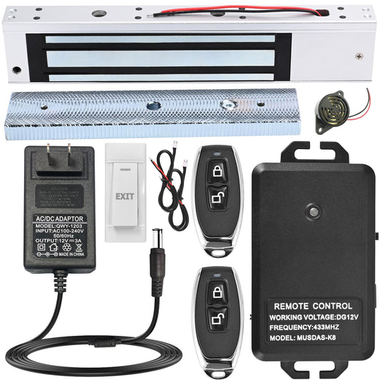 Access Control System with Remote Control - 600lbs Magnetic Door Lock Kit, 12V Fail Safe NC Mode, Secure & Easy DIY Installation for Smart Home Entry