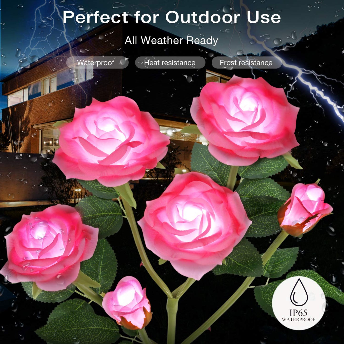 TYNLED Outdoor Solar Garden Stake Lights,Upgraded LED Solar Powered Light with 6 Rose Flowers, Waterproof Solar Decorative Lights for Patio Pathway